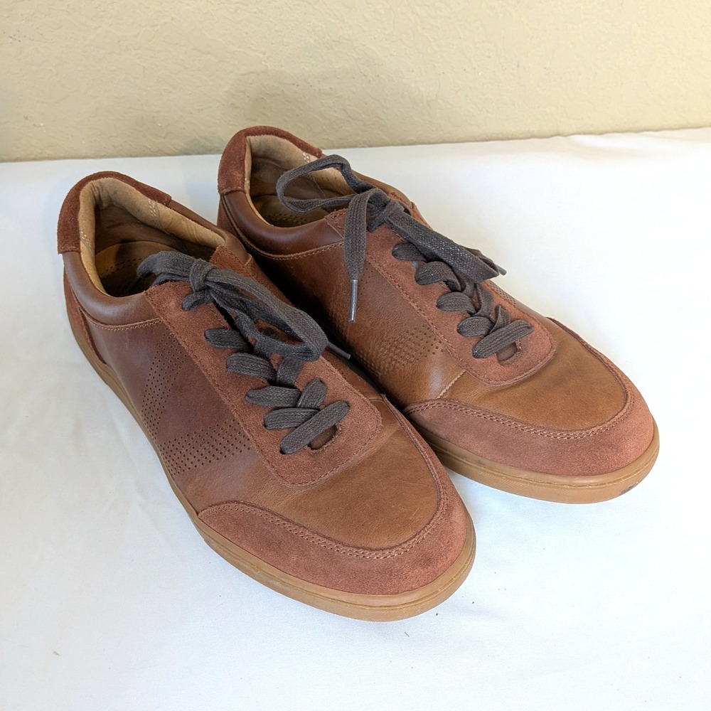 Vionic "Brok" Leather Orthopedic Sneakers Brown Men's Size 9 Arch Support